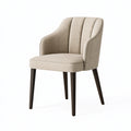Chaise de salle à manger 58 x 63 x 88 cm en tissu beige avec pieds en bois style contemporain