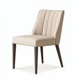 Chaise de salle à manger 52 x 61 x 88 cm en tissu beige avec pieds en bois style contemporain