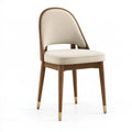Chaise de salle à manger 50 x 55 x 85 cm en bois et tissu beige style contemporain