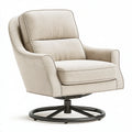 Fauteuil pivotant 80 x 85 x 102 cm en tissu beige style contemporain