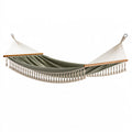 Hamac 300 x 100 x 120 cm en tissu vert kaki avec barres en bois style bohème