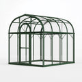 Serre de jardin 300 x 240 x 240 cm aluminium vert panneaux transparents style orangerie