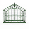 Serre de jardin 307 x 244 x 250 cm en métal vert avec panneaux transparents et porte battante