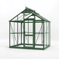 Serre de jardin 240 x 180 x 270 cm en métal et verre vert style victorien