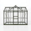 Serre de jardin 240 x 240 x 240 cm en aluminium vert et polycarbonate avec porte