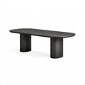 Table à manger 200 x 100 x 75 cm noire plateau effet marbre style contemporain