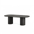 Table à manger ovale 200 x 100 cm en bois noir style contemporain