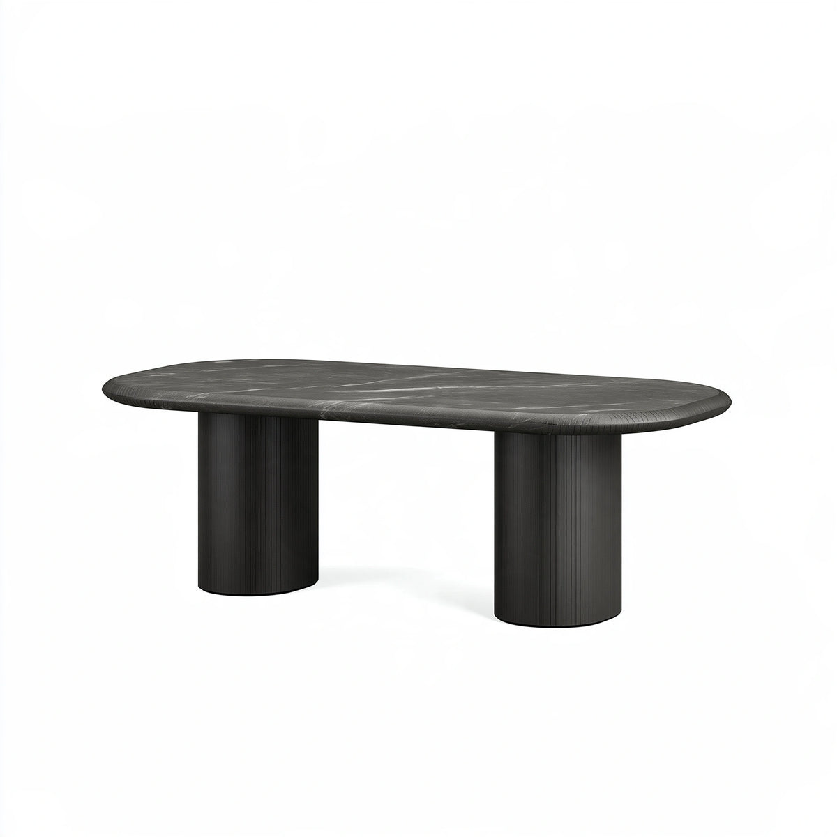 Table à manger ovale 200 x 100 cm en bois noir style contemporain